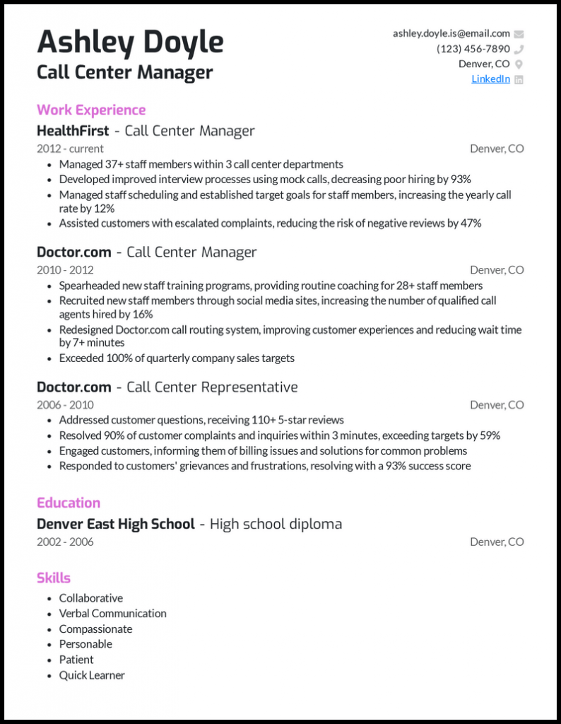 how to make resume for telecaller job